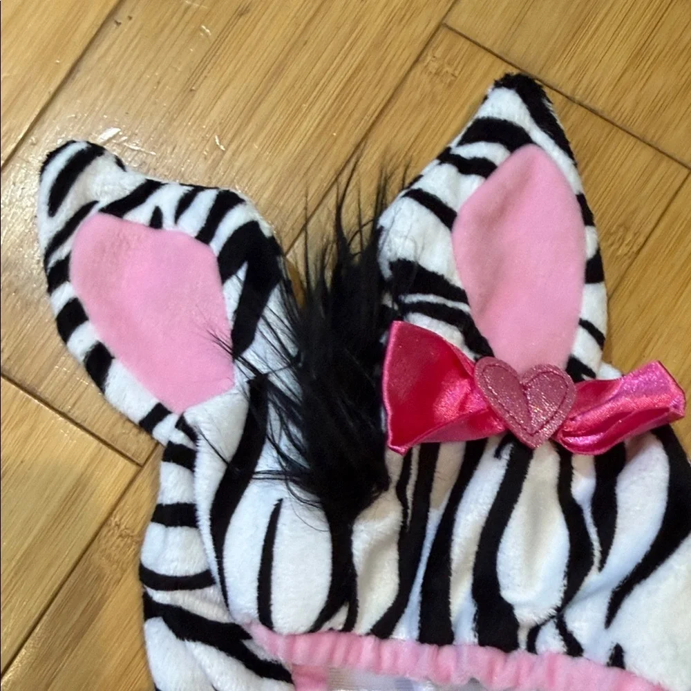 Koala Kids Infant Girl Plush Black White Stripe Baby Zebra Costume Hoodie 6-9m